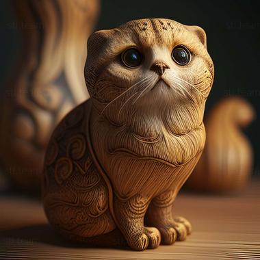 3D модель Шотландская вислоухая кошка (STL)